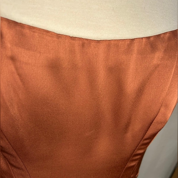 ASTR Long Copper Satin Dress - Picture 7 of 12